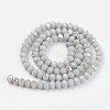 Electroplate Opaque Solid Color Glass Beads Strands EGLA-A034-P6mm-L16-2