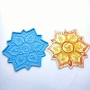 DIY Six Syllable Mantra Pattern Lotus Shape Coaster Silicone Molds DIY-G083-01-1