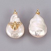 Natural Cultured Freshwater Pearl Pendants LS-PEAR-F008-37G-2