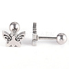 Tarnish Resistant 201 Stainless Steel Barbell Cartilage Earrings EJEW-R147-20-4