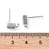 Brass Micro Pave Cubic Zirconia Studs Earrings Finding KK-K364-01P-3