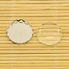 Brass Cabochon Settings and Flat Round Transparent Clear Glass Cabochons KK-X0003-P-RS-4