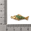 304 Stainless Steel Enamel Fish Connector Charms STAS-B128-54G-04-3