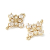 Brass Pave Cubic Zirconia Connector Charms KK-G462-45KCG-04-2