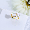 Natural Freshwater Pearl with Natural Shell Cuff Rings WGACE42-05-1
