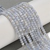 Faceted Rondelle Natural Blue Lace Agate Beads Strands G-F289-04A-5