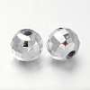 Faceted Round Plated Acrylic Beads PACR-L001-10mm-S-2