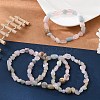 Natural Morganite Bead Stretch Bracelets BJEW-K213-49-1