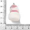 Christmas Flocky Opaque Resin Pendants LS-RESI-C064-01D-3