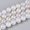 Electroplate Natural Quartz Crystal Beads Strands G-T144-39-4