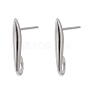 Anti-Tarnish Rhodium Plated 925 Sterling Silver Stud Earring Findings STER-K168-118P-1