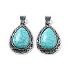 Synthetic Turquoise Teardrop Pendants G-A093-03AS-02-1