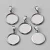 10Pcs 304 Stainless Steel Pendant Cabochon Settings LS-STAS-WH0029-97B-P-1