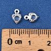 Heart Brass Glass Charms KK-S385-01S-07-4