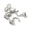 Brass Pave Clear Cubic Zirconia Fold Over Clasps KK-M320-17P-2