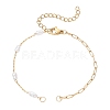 316 Surgical Stainless Steel Paperclip Chain with Plastic Imitation Pearl Handmade Link Chain Bracelet Making AJEW-JB01588-1