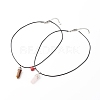 Natural Tiger Eye & Rose Quartz Double Terminated Pointed Pendants Necklaces Set for Couples Best Friends NJEW-JN03676-2