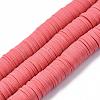 Flat Round Handmade Polymer Clay Beads CLAY-R067-12mm-14-1