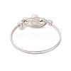 Copper Wire Wrapped Natural Cultured Freshwater Pearl Beads Finger Rings for Women RJEW-JR00775-02-4