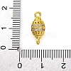Brass Micro Pave Clear Cubic Zirconia Hollow Oval Connector Charms KK-A230-05A-G-3