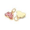 Rack Plating Brass & Shell Charms KK-I357-10G-2