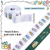 2 Rolls 2 Styles School Season Theme Polyester Colorful Printed Grosgrain Ribbon OCOR-GF0004-23C-2