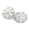 304 Stainless Steel Textured Flat Round with Sun Stud Earrings EJEW-D281-25S-2