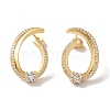 Brass Micro Pave Clear Cubic Zirconia Stud Earrings for Women LS-EJEW-A110-04G-2