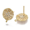 Brass Micro Pave Cubic Zirconia Stud Earring Findings X-KK-T056-05G-NF-1