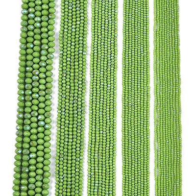 Electroplate Opaque Solid Color Glass Beads Strands EGLA-A044-P3mm-L30-1