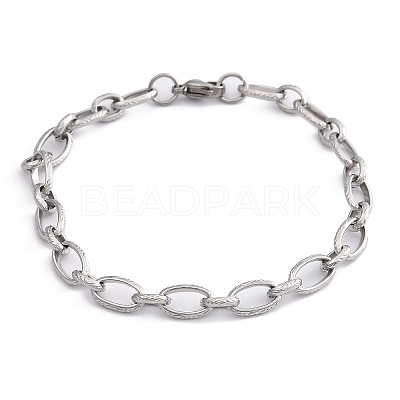 Tarnish Resistant Fashionable 304 Stainless Steel Engraved Vine Mother-son Chain Bracelets STAS-A028-B101P-1