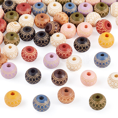 60Pcs Wood Beads WOOD-TA0002-79A-1