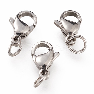 Tarnish Resistant 304 Stainless Steel Lobster Claw Clasps STAS-G240-01C-P-1