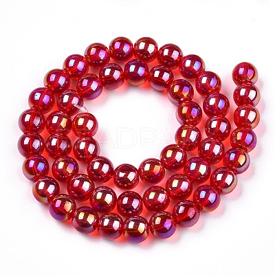 Electroplate Transparent Glass Beads Strands X-GLAA-T032-T8mm-AB09-1