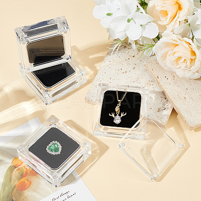 Acrylic Loose Diamond Packaging Boxes with Magnetic CON-WH0105-14B-1