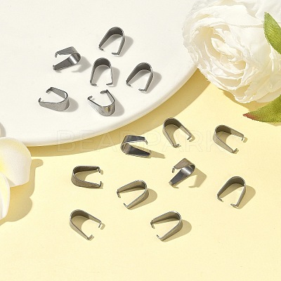Tarnish Resistant 201 Stainless Steel Snap on Bails STAS-Q007-1-1