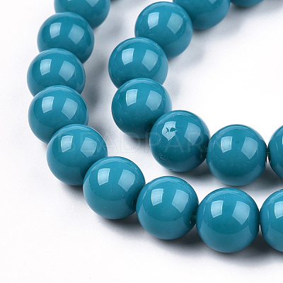 Opaque Solid Color Glass Beads Strands LS-GLAA-T032-P8mm-13-1