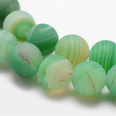Natural Striped Agate/Banded Agate Bead Strands G-K166-12-8mm-01-1