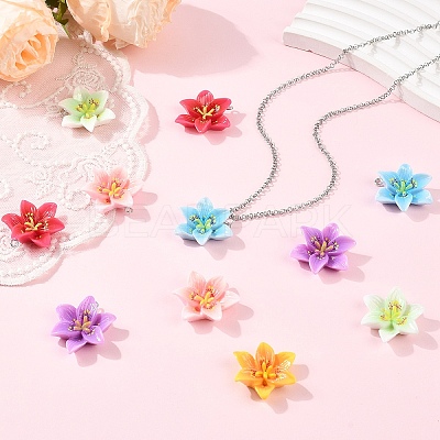 30Pcs 6 Colors Opaque Resin Pendants CRES-YW0002-84-1
