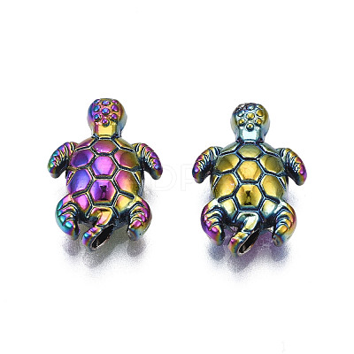 Rack Plating Rainbow Color Alloy Beads PALLOY-S180-333-1