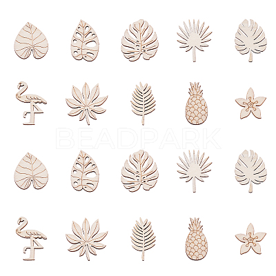 100Pcs Unfinished Wood Piece Decorations WOOD-CJ0001-58-1