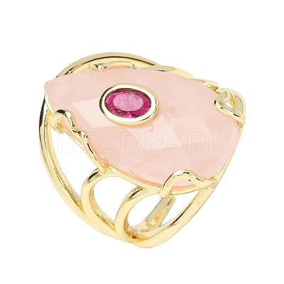 Natural Rose Quartz Cuff Rings GG-CBA5FCC-03G-01-1