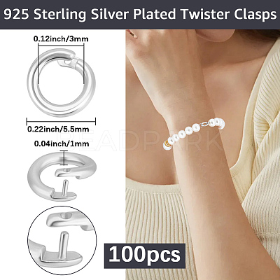 Brass Twister Clasps KK-BBC0025-17B-S-1