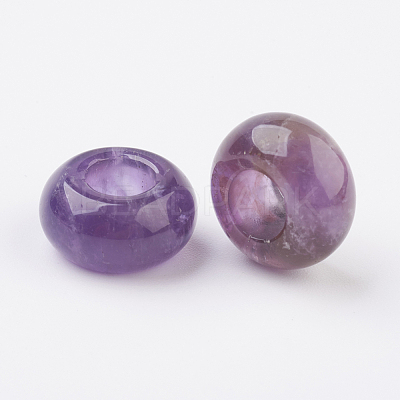 Natural Amethyst European Beads X-G-G740-14x8mm-13-1