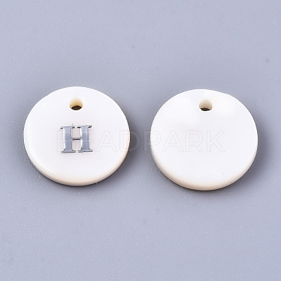 Natural Freshwater Shell Pendants X-SHEL-Q018-01A-H-P-1