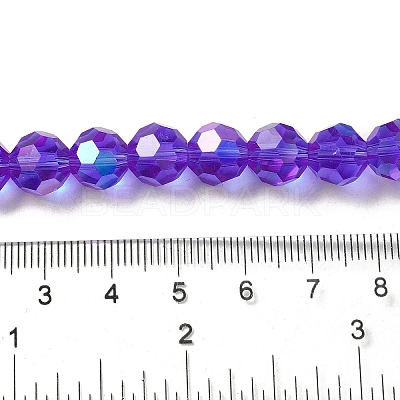 Electroplate Transparent Glass Beads Strands EGLA-A035-T10mm-L21-1