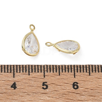 Brass Pave Clear Cubic Zirconia Charms CU-CBAD360-01G-02-1