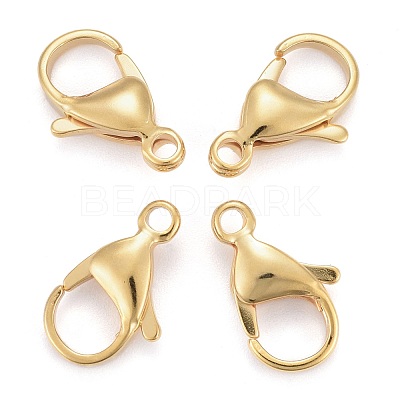 304 Stainless Steel Lobster Claw Clasps X-STAS-H352-01G-G-1