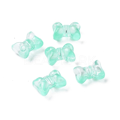 Transparent Spray Painted Glass Beads GLAA-I050-11F-1
