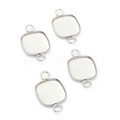 Tarnish Resistant 304 Stainless Steel Cabochon Connector Settings STAS-H143-28P-1